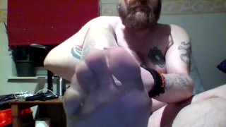 enjoying my stinky nylon feet