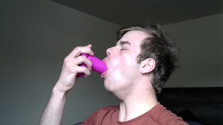 Big Purple Dildo Deep throat