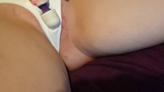 Alice masturbating but needs to pee, then just soaked my white panties ;)