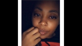 Sexy Ebony Milf Sucking Fingers **NAIL REVEAL**