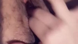 sexy white girl playing with her hairy pussy