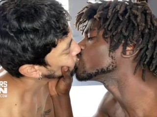 CORY KOONS GETS BAREBACK STRETCHED WITH DEVIN TREZ’S GIANT BLACK COCK