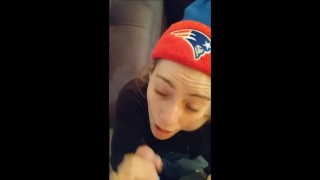 Pats Fan Gives POV Blowjob in Tribute to the GOAT