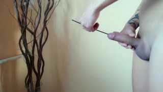 Straw in cock - Twink cock sounding experiment