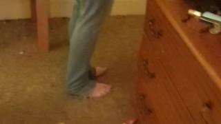 Alice casually peeing her jeans while making cereal! Naughty ;)