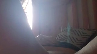 Wife pleasing her self while he is at work