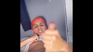 PINK hair boy jacking off 