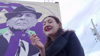 INHALE 13 Gypsy Dolores Smoking Fetish with Leonard Cohen/ Montreal murals
