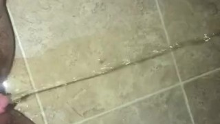 Ftm trans guy pees all over floor (loud)