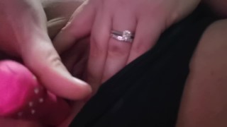 Pussy play while husband is in the next room