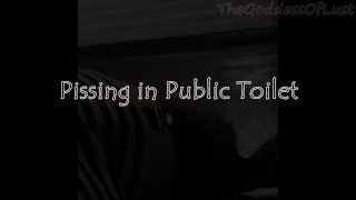 Hairy Woman Pissing in public bathroom - TheGoddessOfLust