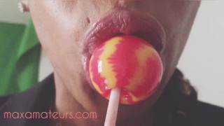 EXTREME ASMR: Amateur MILF VERY Wet, Sloppy Slurping Sucking LOLLIPOP Job
