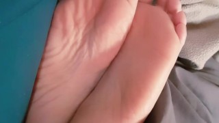 RomanticTingles Feet Sticking Out From Under The Covers-Candid Foot Fetish