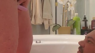 Wife uses Go-Girl and Pisses in Husbands Mouth