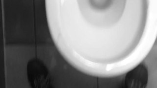 NAUGHTY / MESSY PISSING ALL Over the Floor in Public Toilet