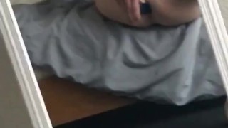Tiny white boy moans as he fucks hole with toy