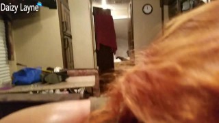Buddys Red Head Wife Sucks & Swallows my Hard Cock at Biker Rally!
