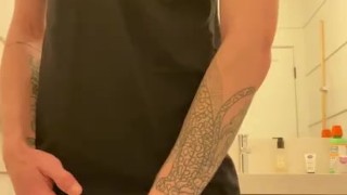 Big cocked man pissing in the toilet - hot