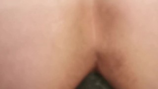 Big black dildo anal in the shower