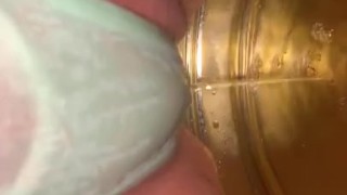 Peeing thru panties 