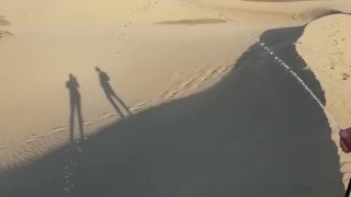 Huge Pee with a hard boner , public , outdoor ...the dessert need a drink