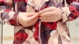 Cute Asian Trans Showers While Playing With Herself