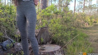 Stream On A Stump (4K Public Nature Pissing)