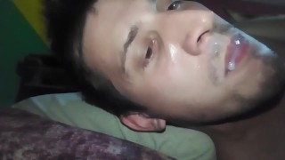 Self Suck cum and Swallowed