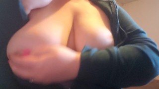 Playing with my tits 