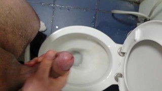 Moaning hard while flicking my dick and cumming