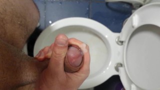 Moaning hard while flicking my dick and cumming