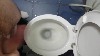 Moaning hard while flicking my dick and cumming