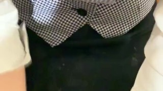OLの制服に手コキぶっかけ cum stain