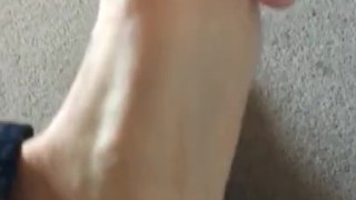 Putting lotion on my feet