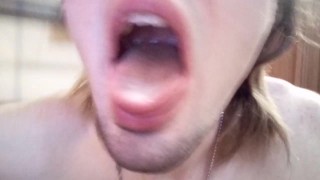 Jerking off and eating cum