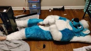 Fizzy tortures his balls with a robospanker