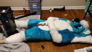 Fizzy tortures his balls with a robospanker
