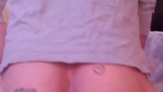 Femboy rides clear cock