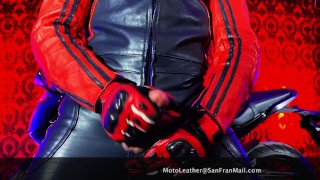 MOTORCYCLE LEATHER JERK OFF