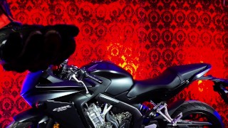 MOTORCYCLE LEATHER JERK OFF