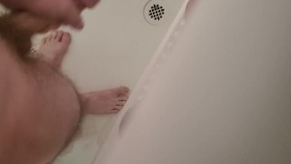 Big White Cock Jerking off in the Shower teaser