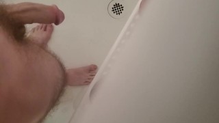 Big White Cock Jerking off in the Shower teaser