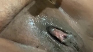 Ebony Milf Upclose Rubbing Wet Fat Pussy And Big Clit