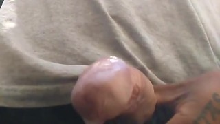 Pandoras_Cock couldn't resist the urge to bust a fat nut outside! 