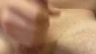 Jacking off squirting cum all over himself