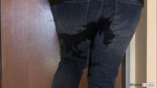 Pissing Compilation - pierced and tattooed girl - pissing jeans pants