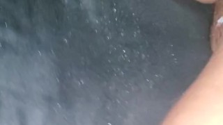 Aftermath of squirting and orgasmic, squirted all over me ebony white guy
