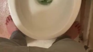 Had long hot piss and good wank and balls grabbing