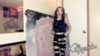 Alternative Girl Models Sexy Flare Leggings
