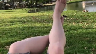 Public Park - Duck Pond - Feet Fetish